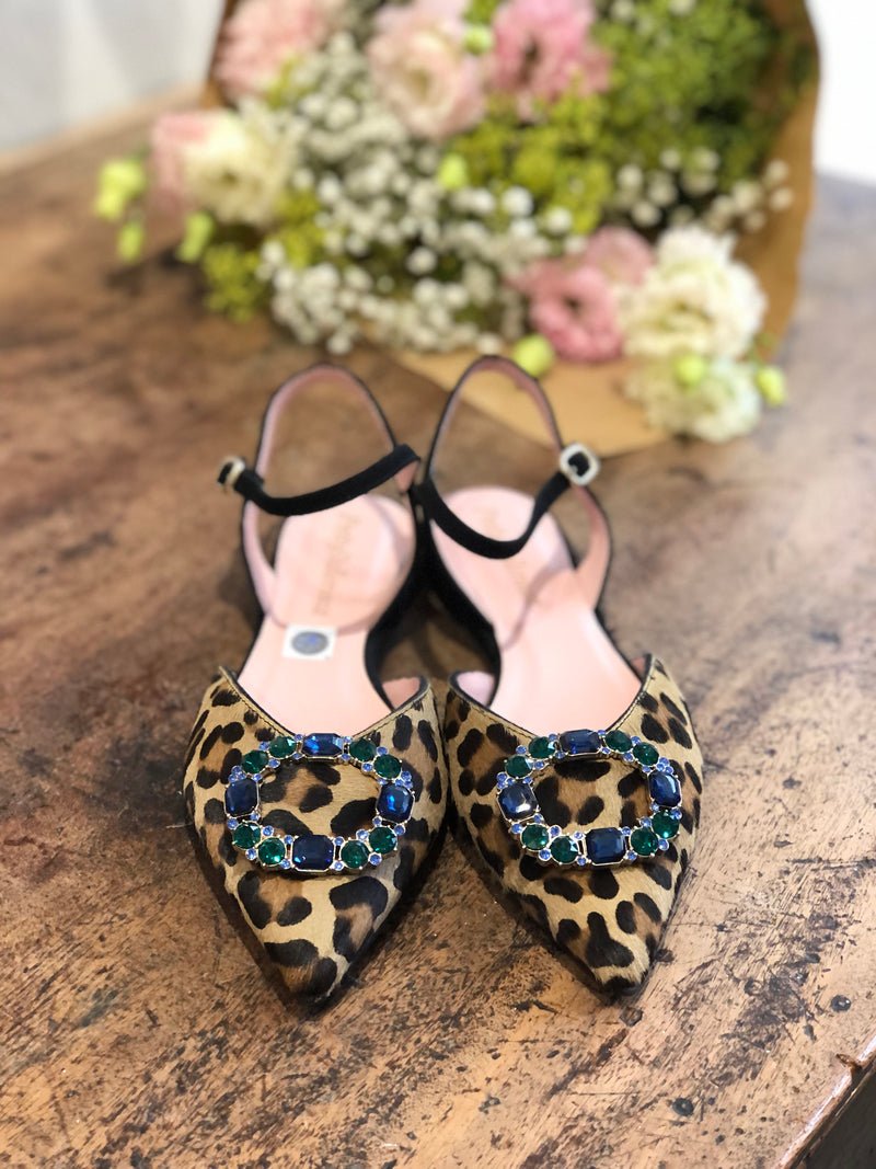 Ella Leopard Print Ballerinas