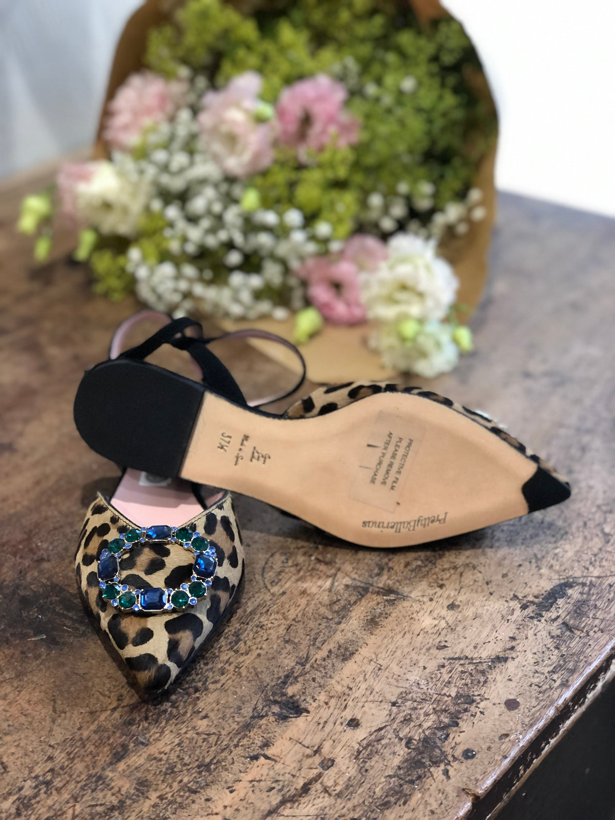 Ella Leopard Print Ballerinas