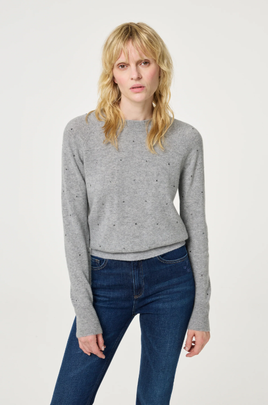 Lidi Rhinestone Pullover Grey Melange