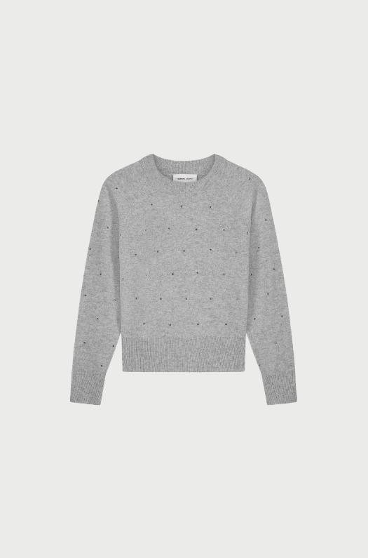 Lidi Rhinestone Pullover Grey Melange
