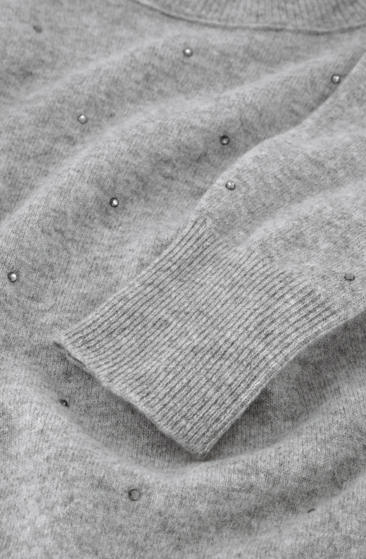 Lidi Rhinestone Pullover Grey Melange