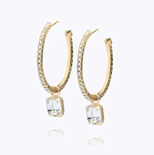 Crystal Lydia Loop Earrings Gold