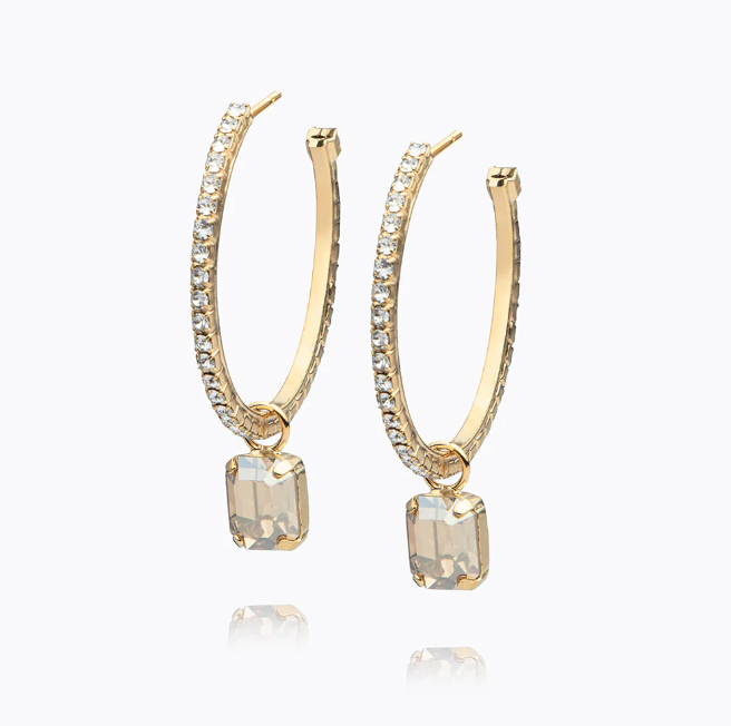 Crystal Lydia Loop Earrings Golden Shadow