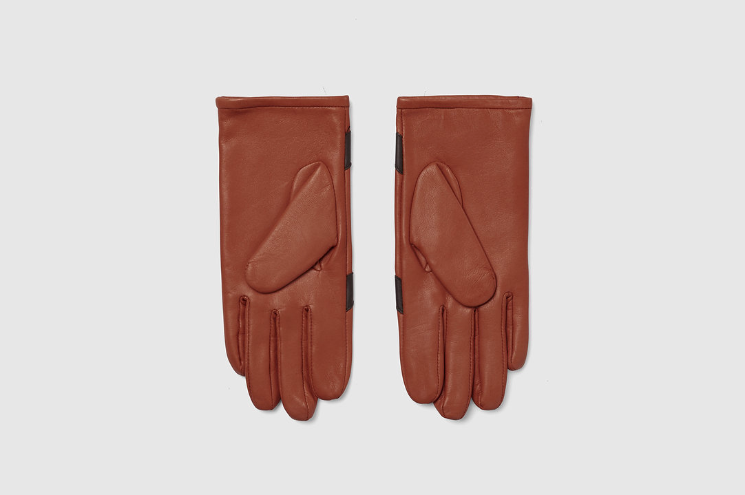 Cognac Heart Leather Gloves