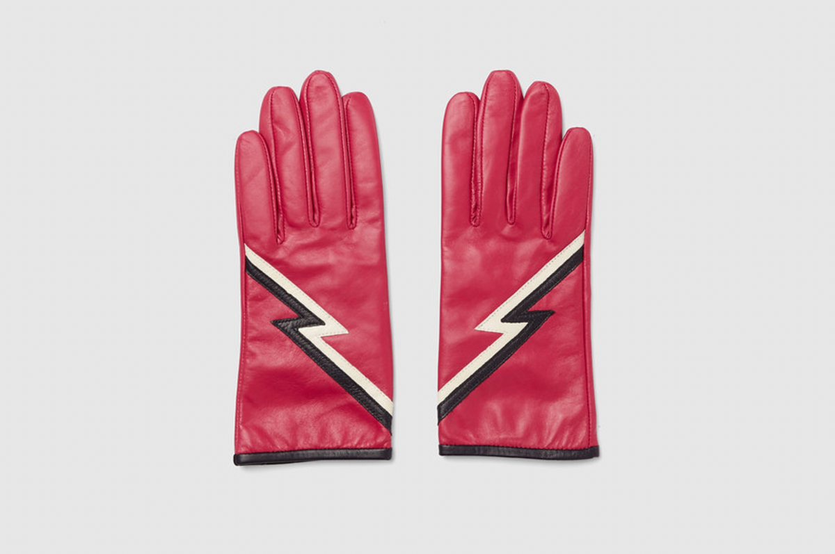 Leather Gloves Pink Lightning Blot Ziggy