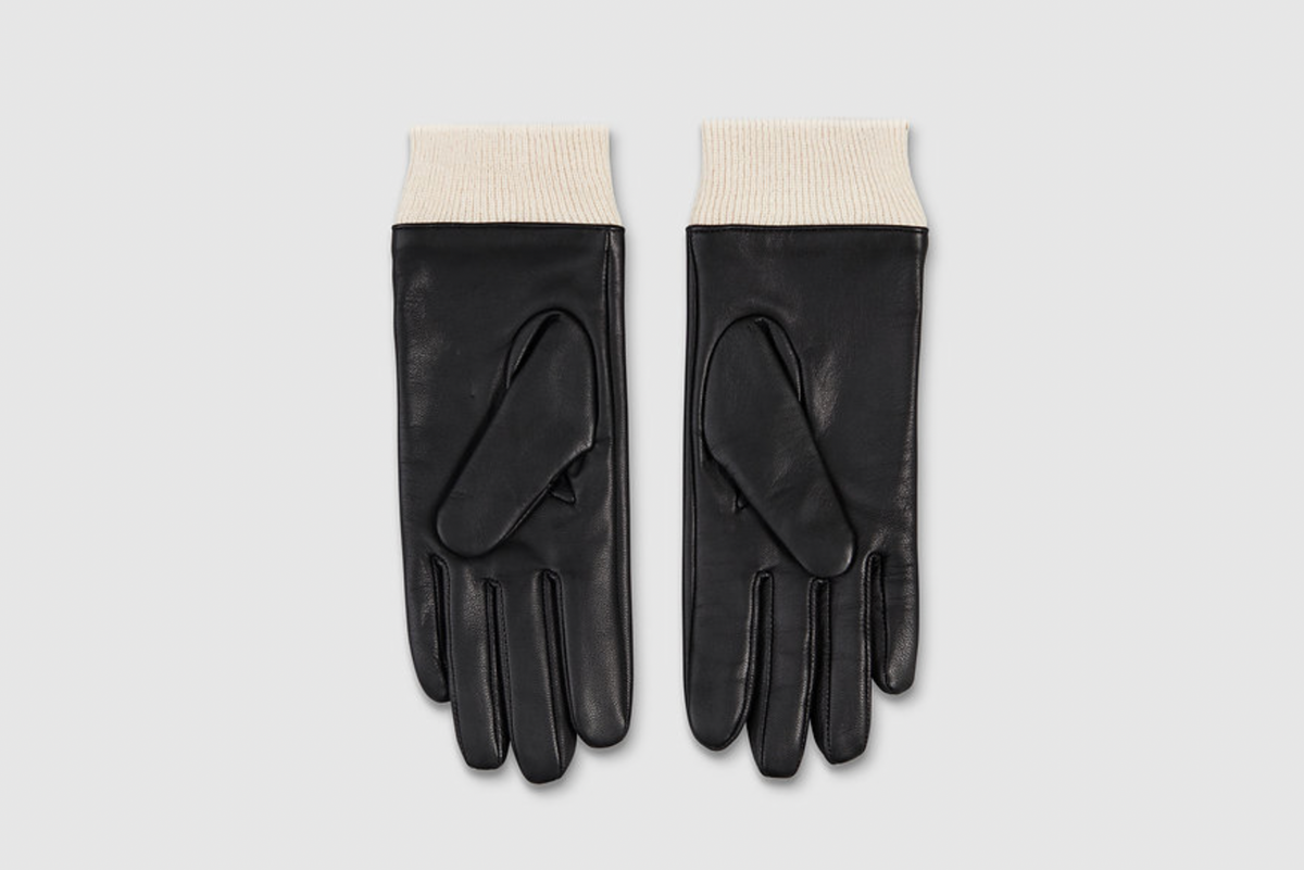 Leather Gloves Studded Lightning Bolt