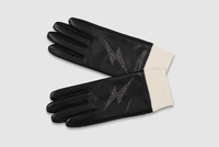 Leather Gloves Studded Lightning Bolt