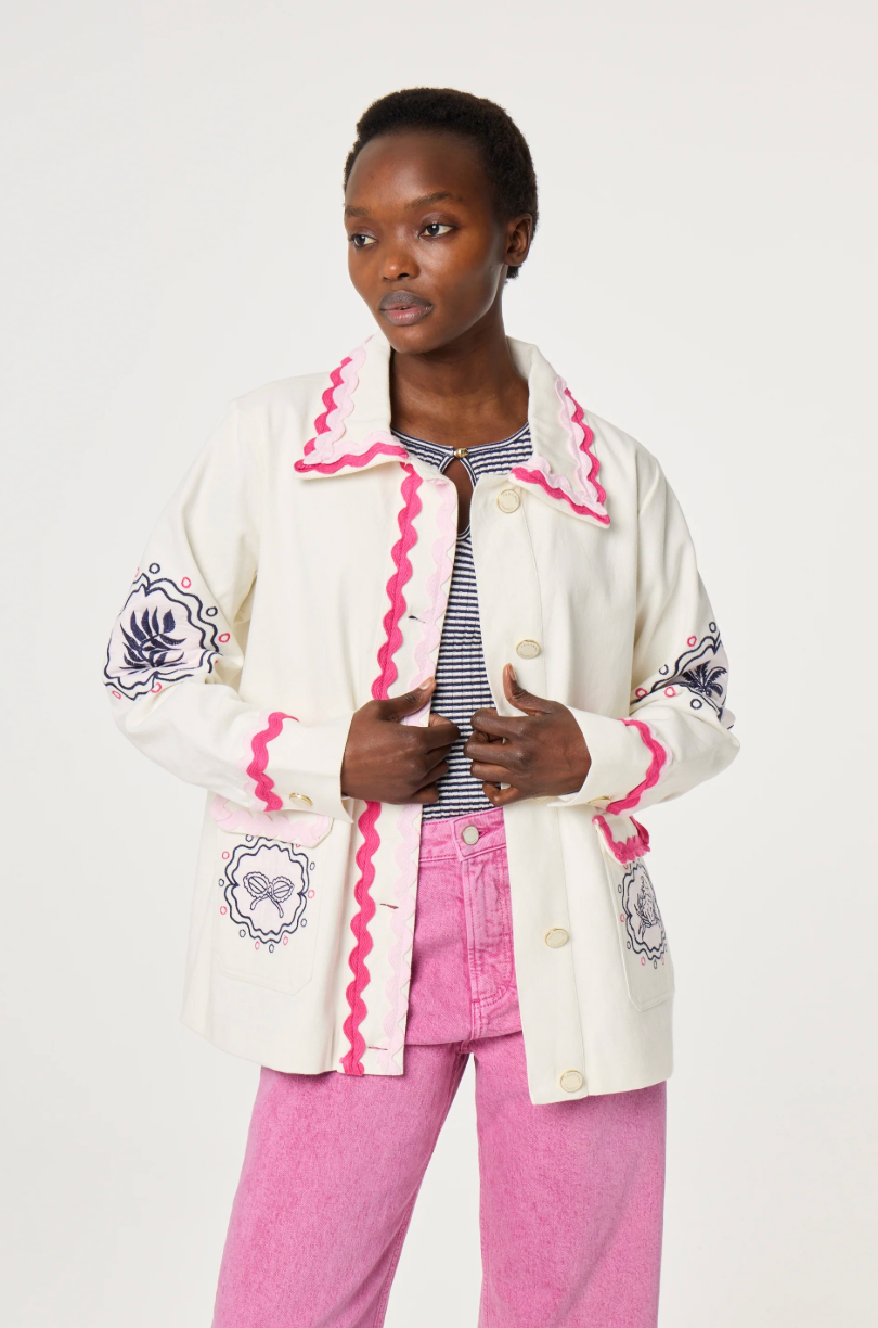 Melodie Embro jacket Cosy White