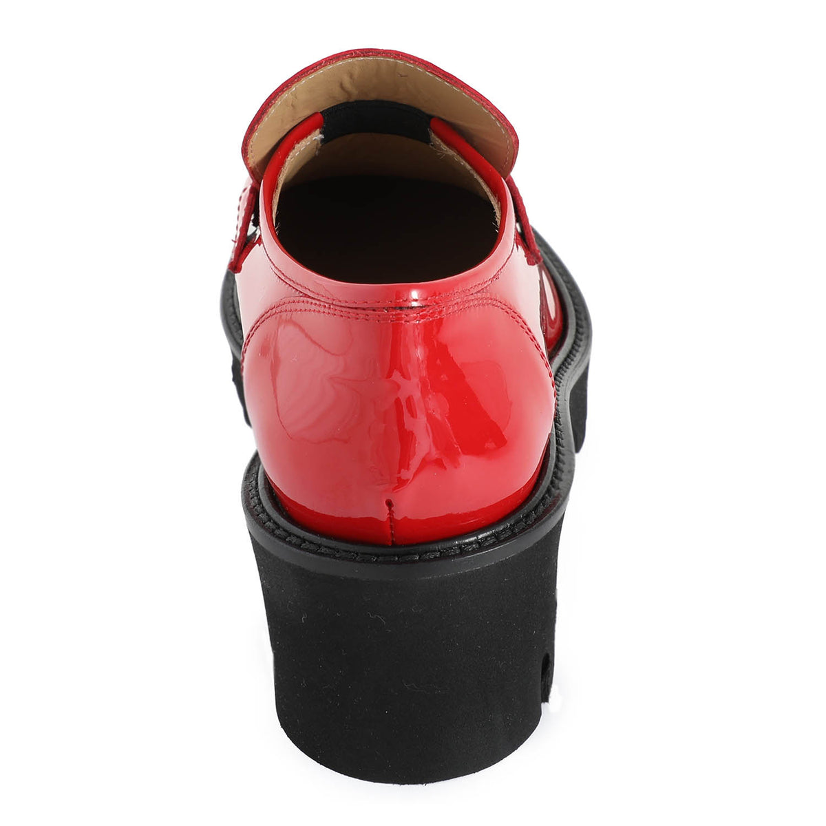 Milano Patent Leather Heeled Loafer Red
