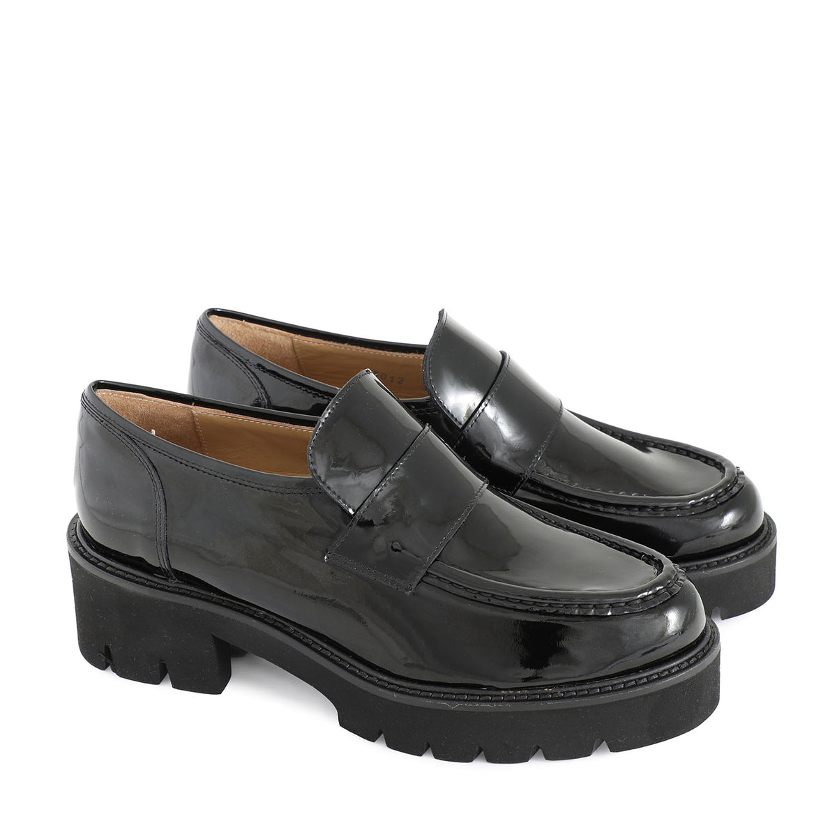 Milano Paten Leather Heeled Loafer Black