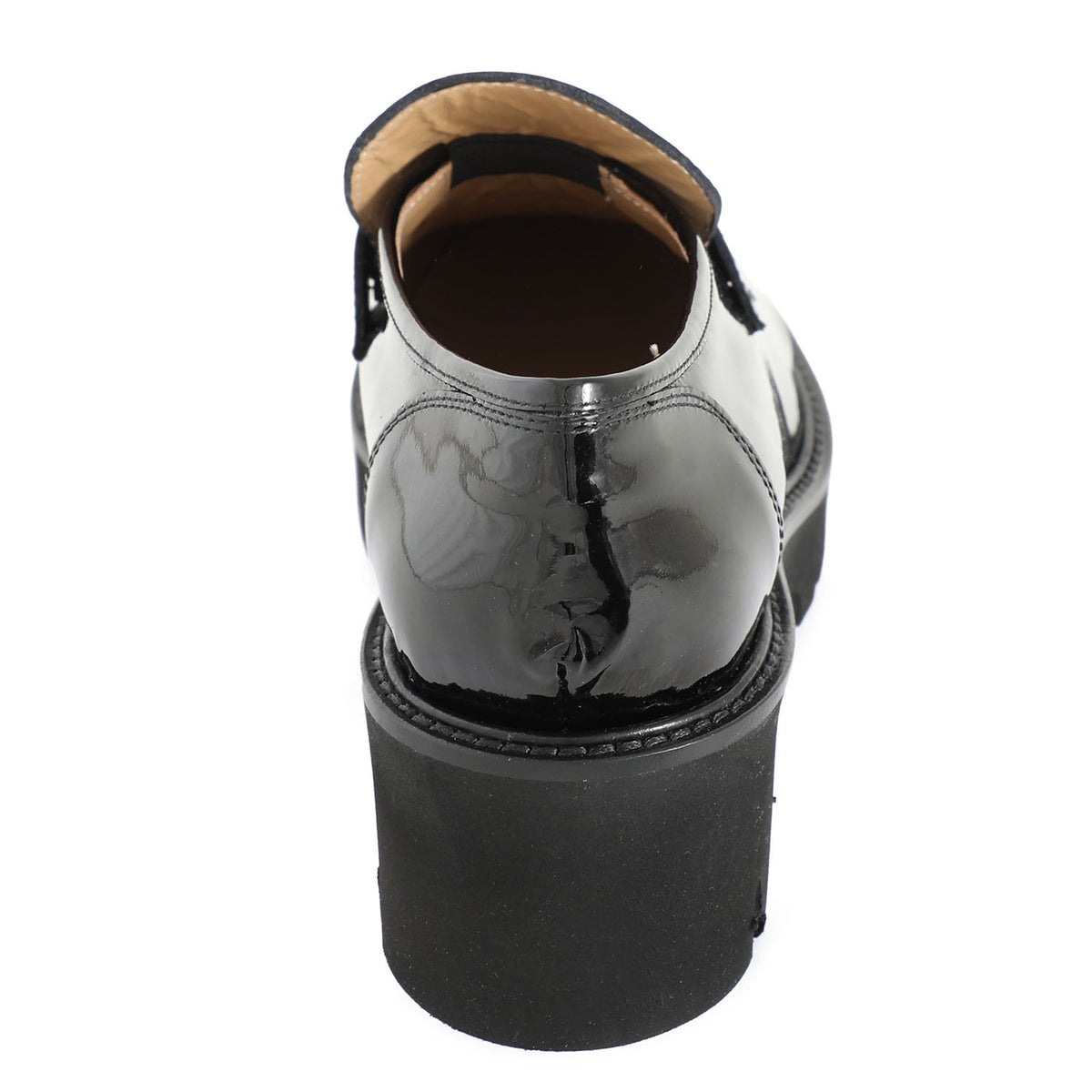 Milano Paten Leather Heeled Loafer Black