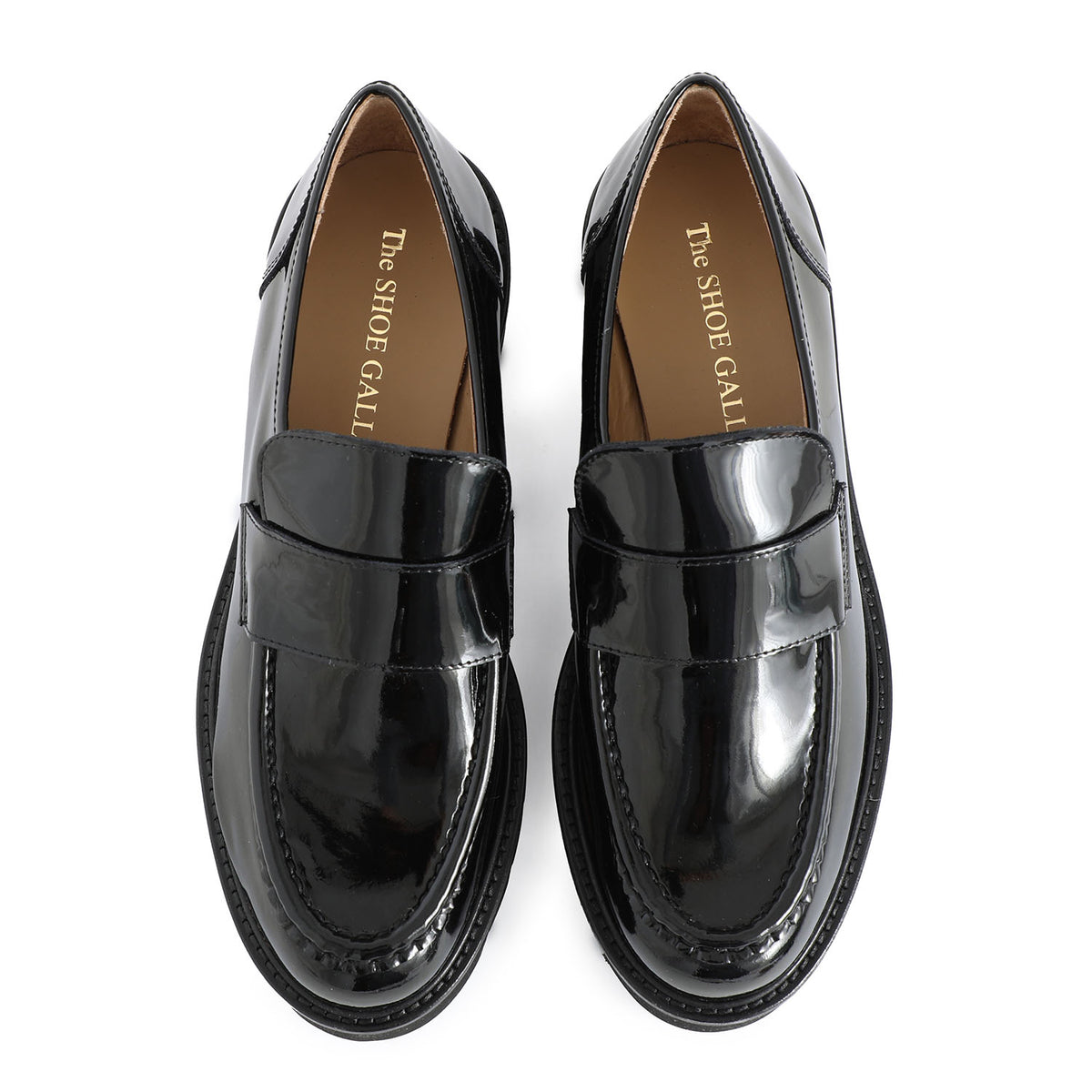 Milano Paten Leather Heeled Loafer Black
