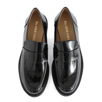 Milano Paten Leather Heeled Loafer Black