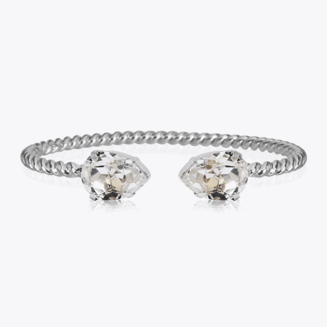 Crystal Mini Drop Bracelet Rhodium
