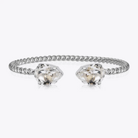 Crystal Mini Drop Bracelet Rhodium