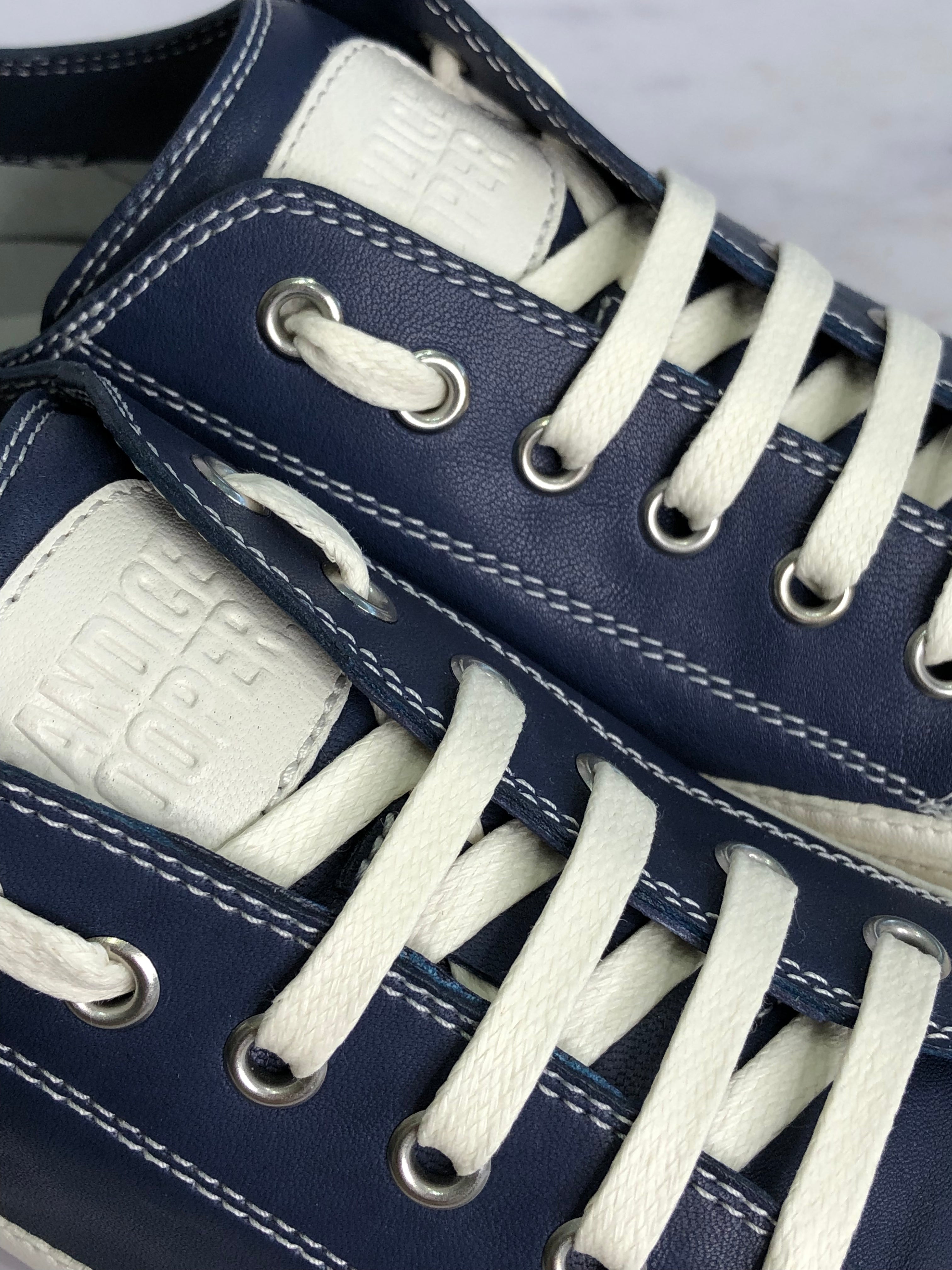 Rock Leather Trainers Navy The Shoe Gallery