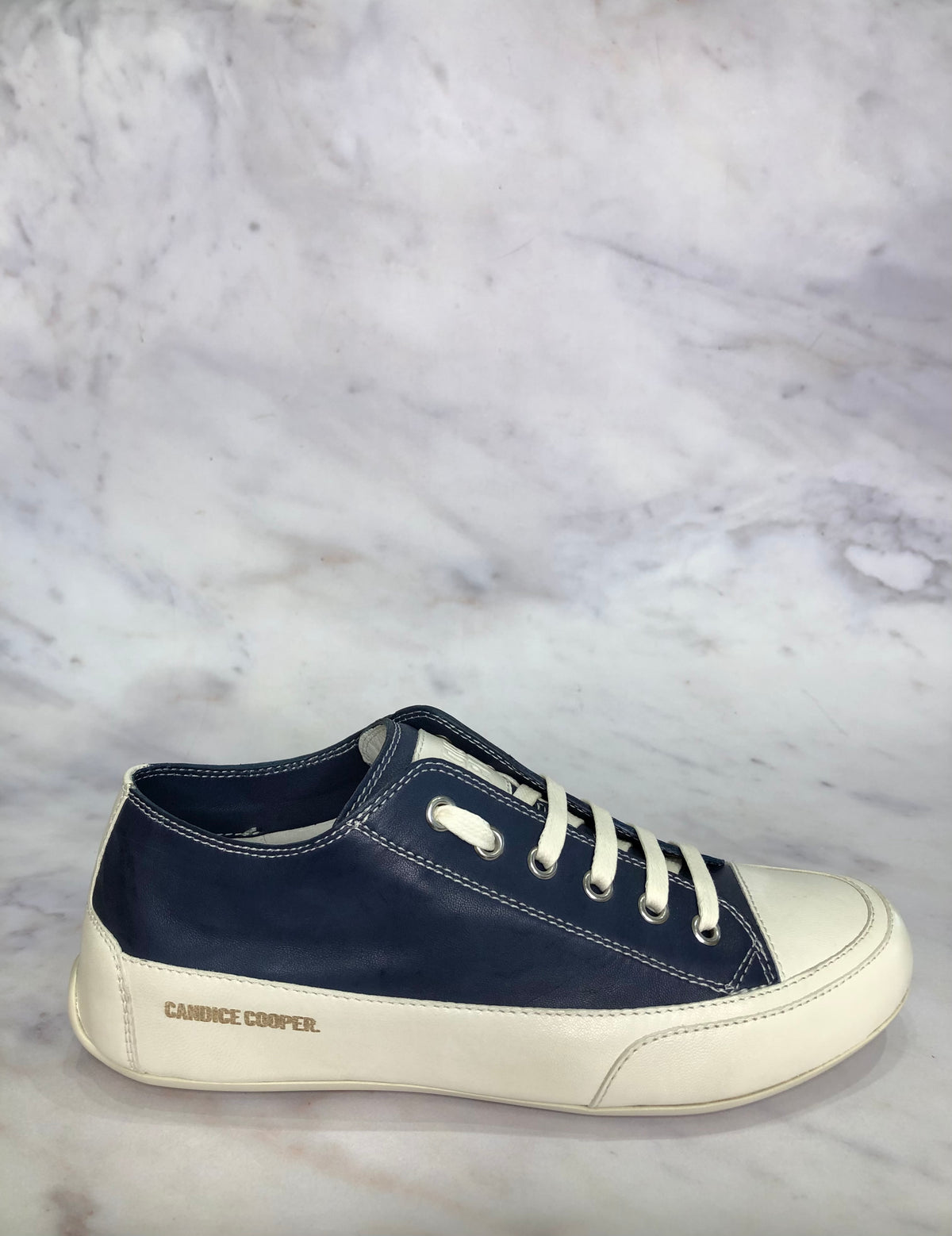 Rock Leather Trainers Navy