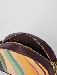 Dusky Swirl Leather Curved Camera Bag