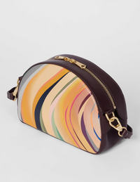 Dusky Swirl Leather Curved Camera Bag