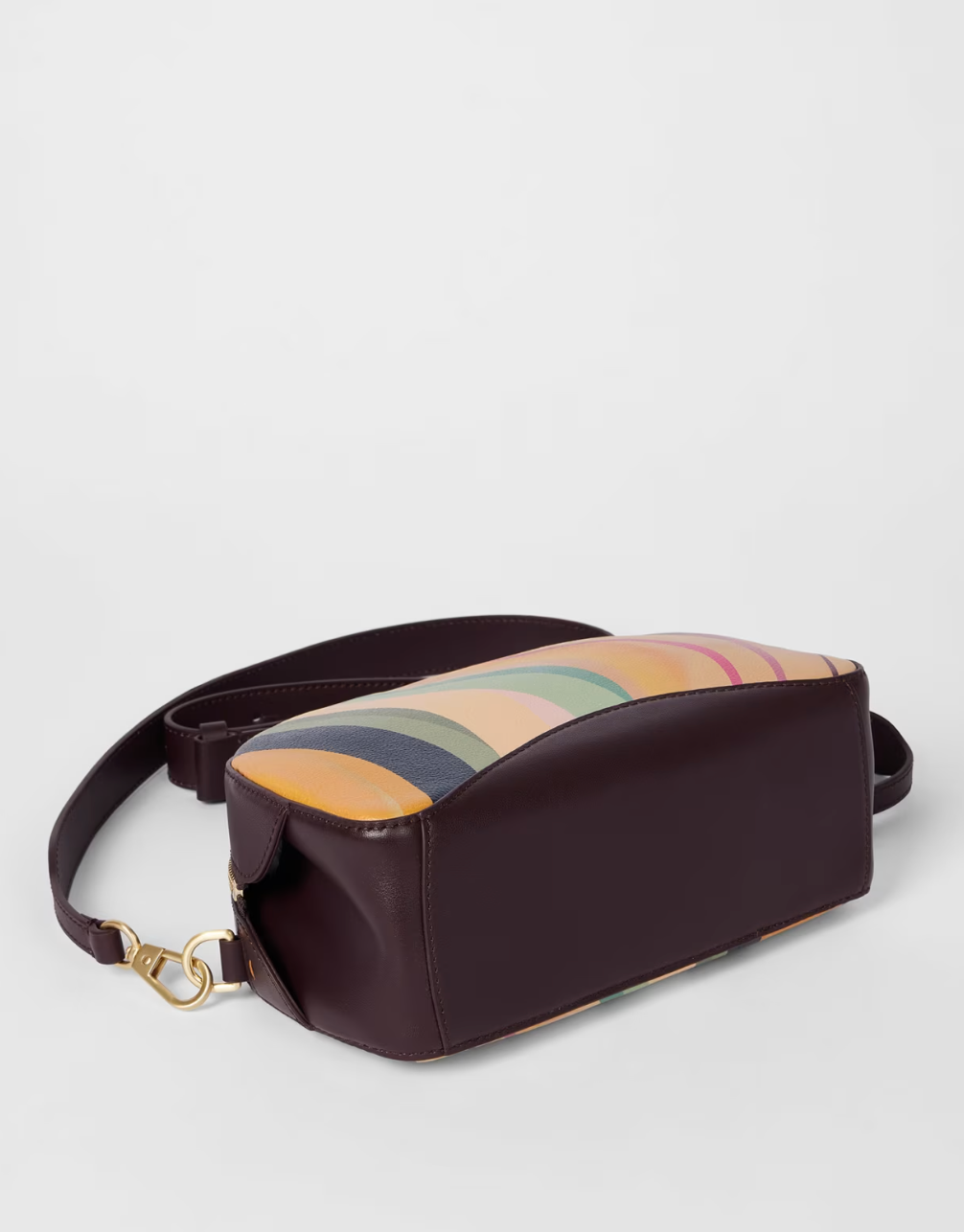 Dusky Swirl Leather Curved Camera Bag