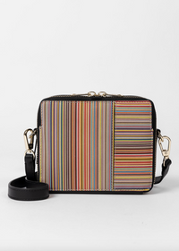 Signature Stripe Leather Cross-Body Bag