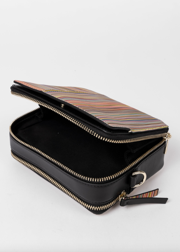 Signature Stripe Leather Cross-Body Bag