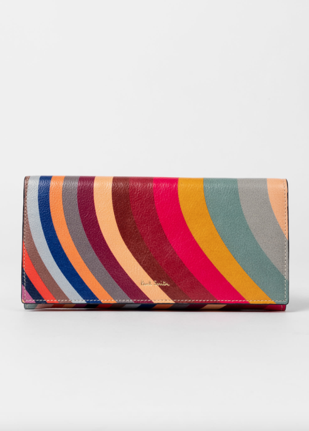 Swirl Leather Tri-Fold Purse