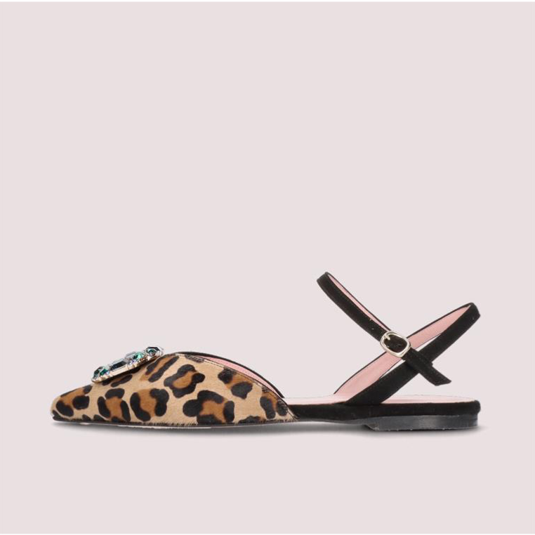 Ella Leopard Print Ballerinas