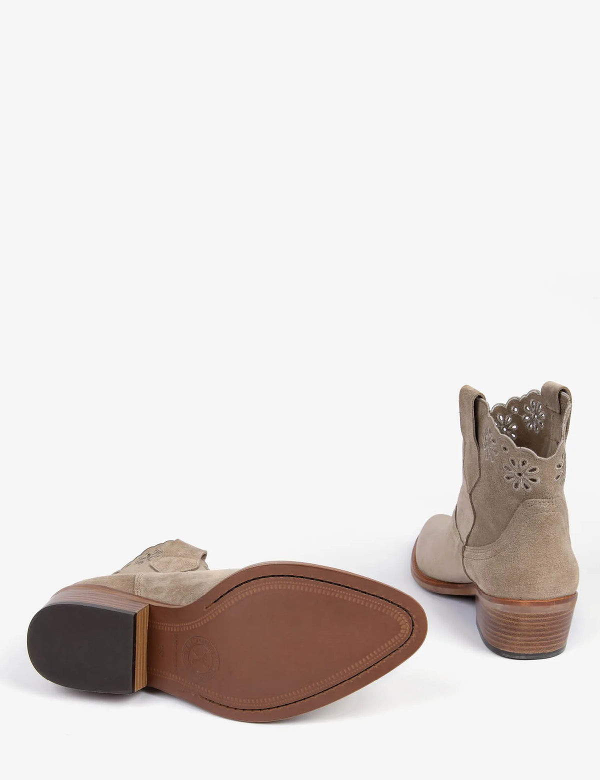 Cali Broderie Suede Cowboy Boot Sand