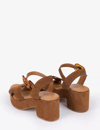 Bella Suede Sandal Peat