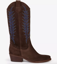 Goldie Embroidered Cowboy Boot Bitter Chocolate