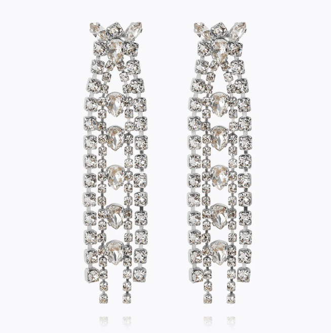 Crystal Petite Penelope Earrings Rhodium