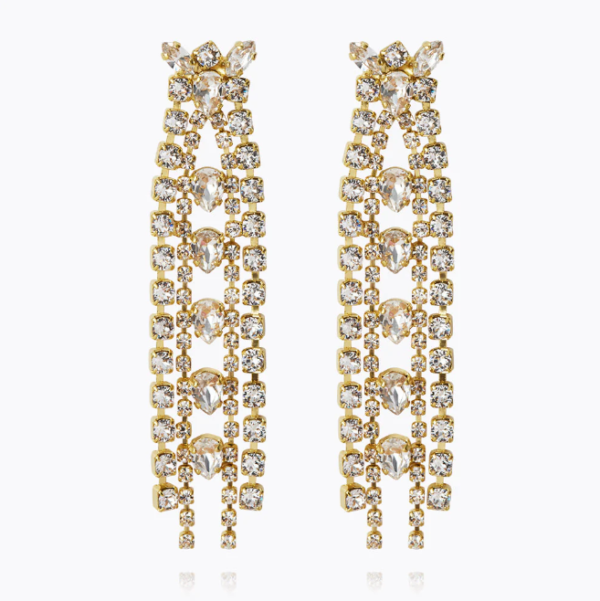 Crystal Petite Penelope Earrings Gold
