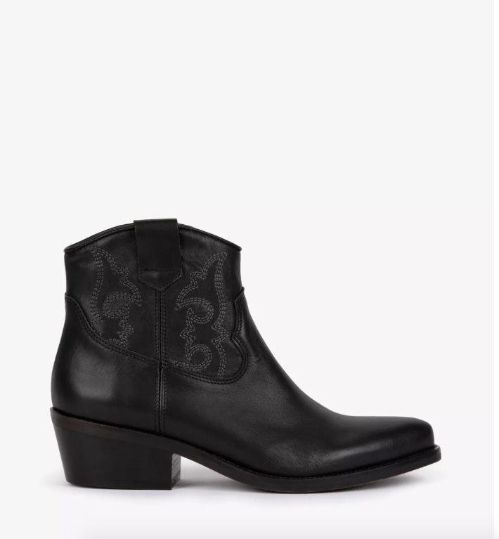 Cassidy Leather Cowboy Boot Black