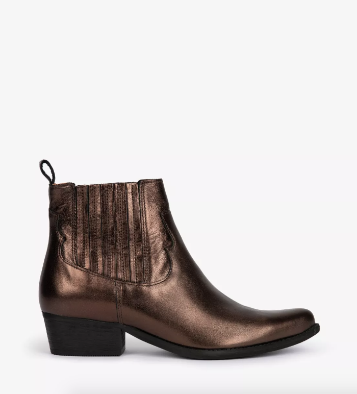 Frontier Metallic Leather Boot Walnut