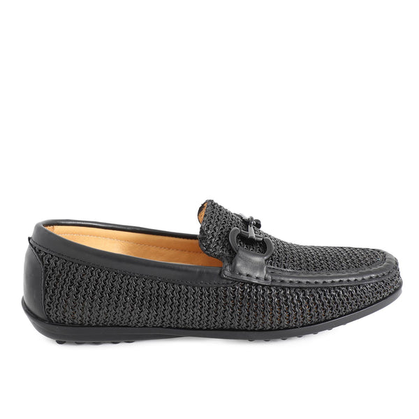 Raffia Loafers Black