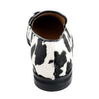 Roma Black White Leather Poni Loafers