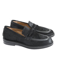 Roma Black Leather Poni Loafer