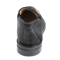 Roma Black Leather Poni Loafer