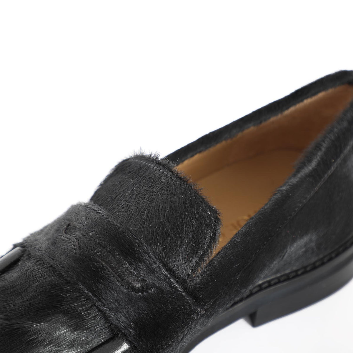 Roma Black Leather Poni Loafer