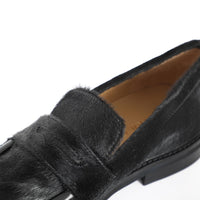 Roma Black Leather Poni Loafer