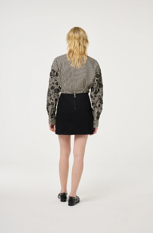 Rosey Blouse Cosy White Black Ink