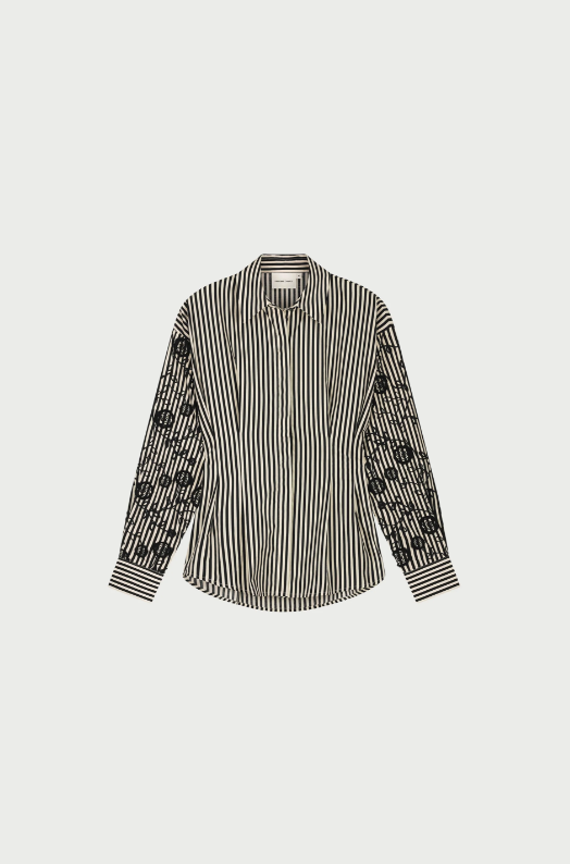 Rosey Blouse Cosy White Black Ink