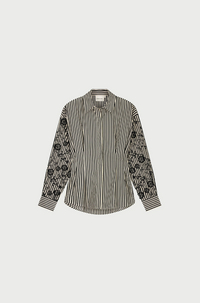 Rosey Blouse Cosy White Black Ink