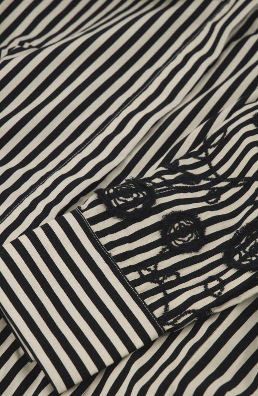Rosey Blouse Cosy White Black Ink