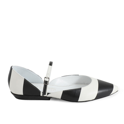 Silhouetta Black & White stripe Mary Jane shoes