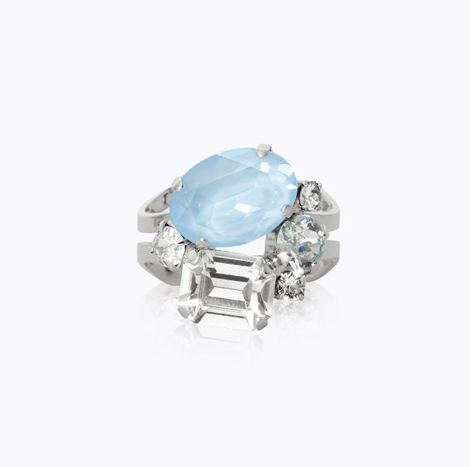 Sky Ignite Mini Carolina Ring Rhodium