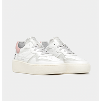 Step Leather Trainers White Pink