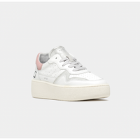 Step Leather Trainers White Pink