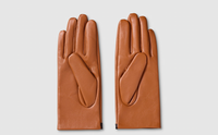 Tan Black Daisy Leather Gloves